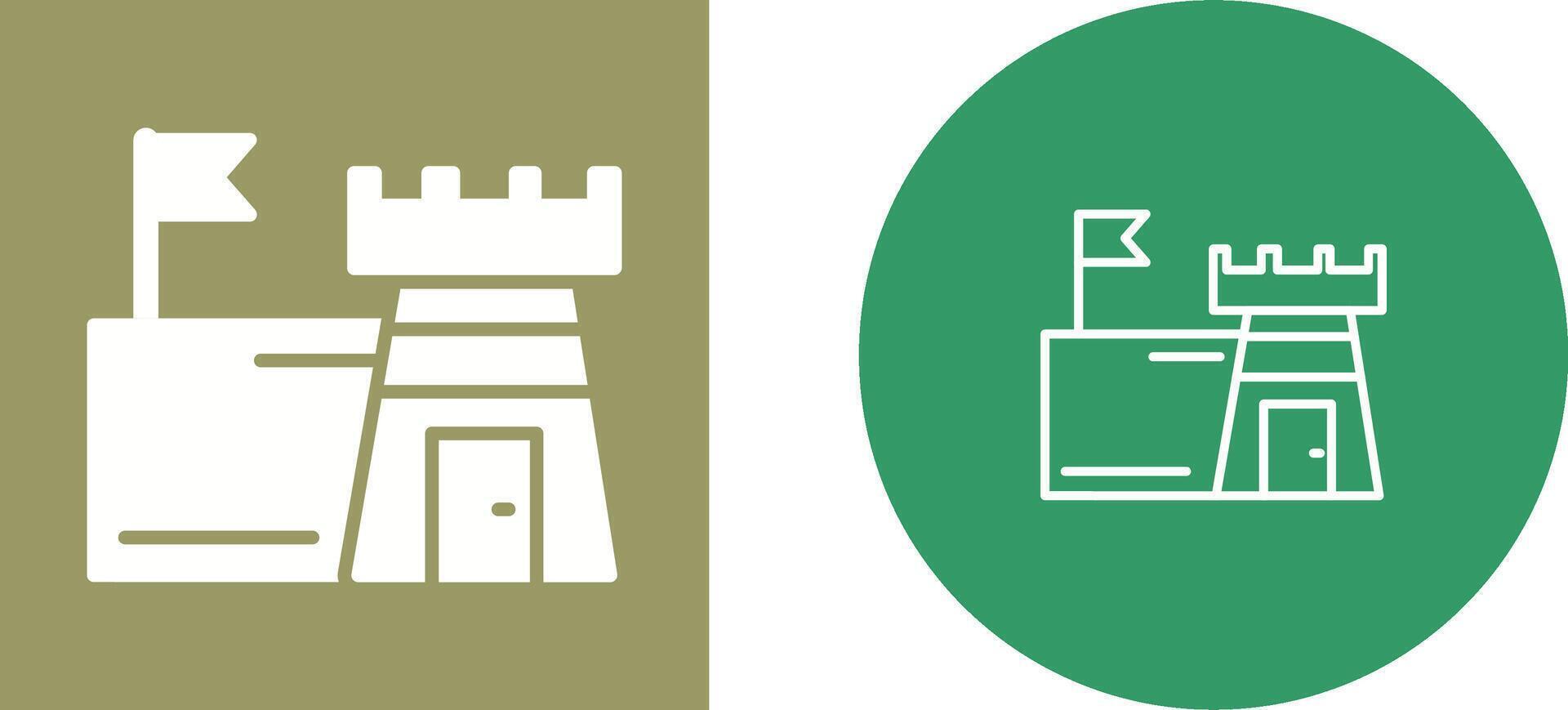 Castle with Flag Vector Icon