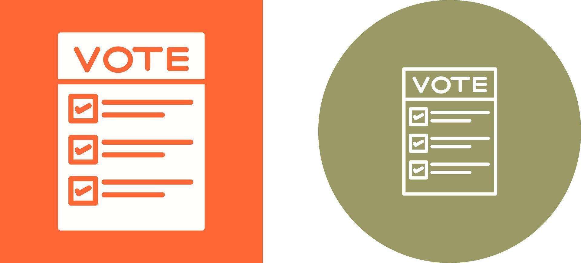 Ballot Paper Vector Icon