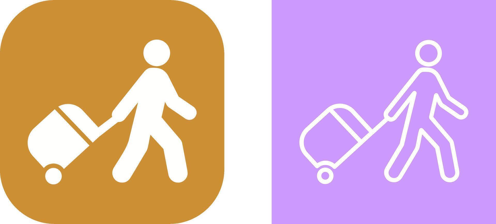 Walking With Luggage Vector Icon