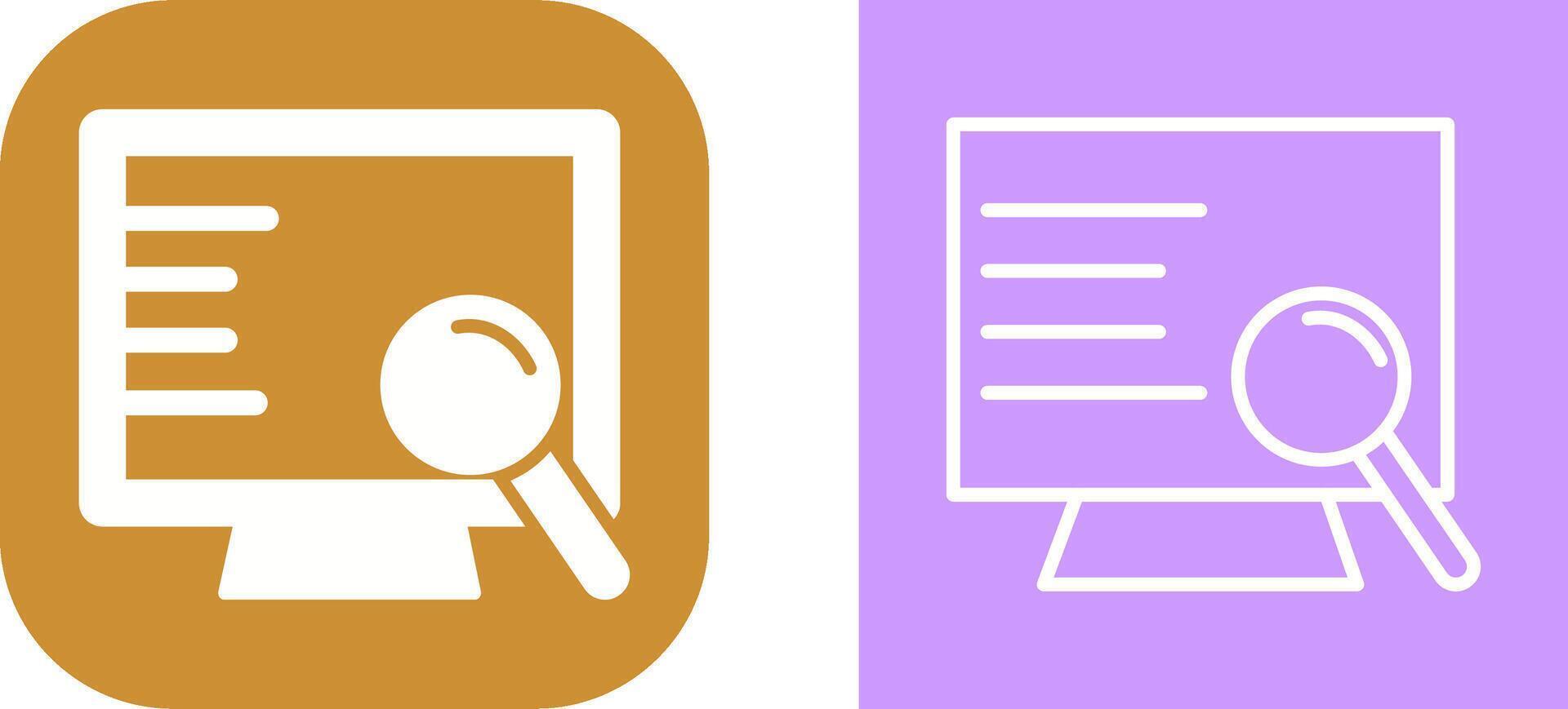 Computer Search Vector Icon