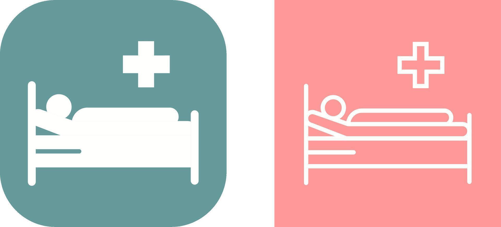 paciente cama vector icono