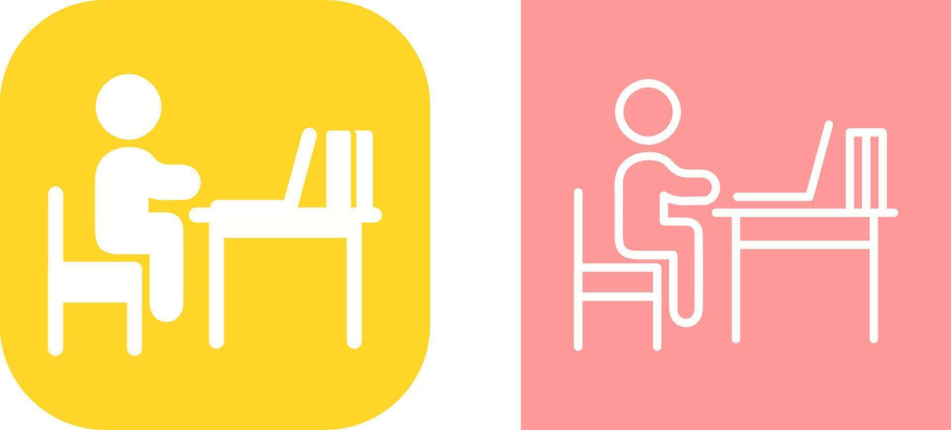 Studying Desk Vector Icon