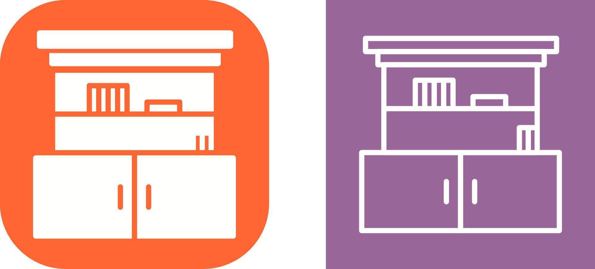 Cupboard with Shelves Vector Icon