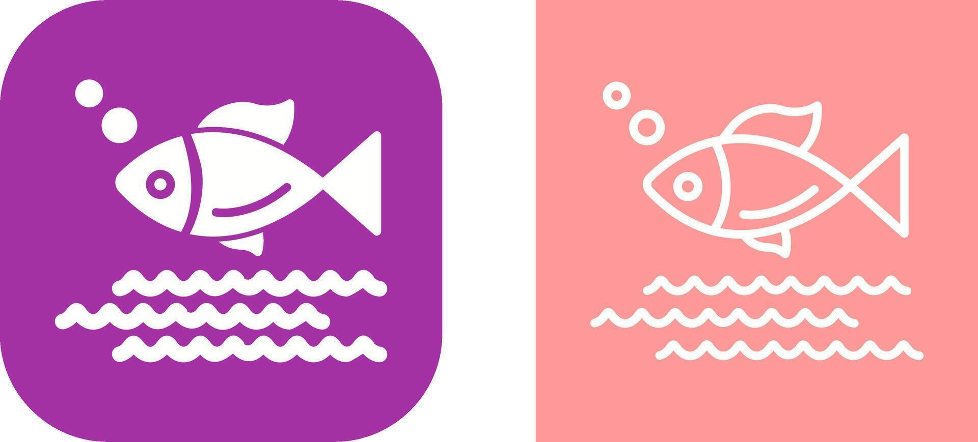 icono de vector de pescado