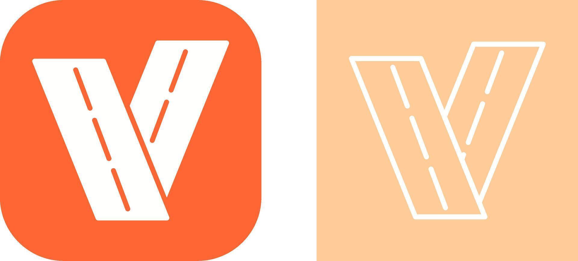 Two Way Road Vector Icon