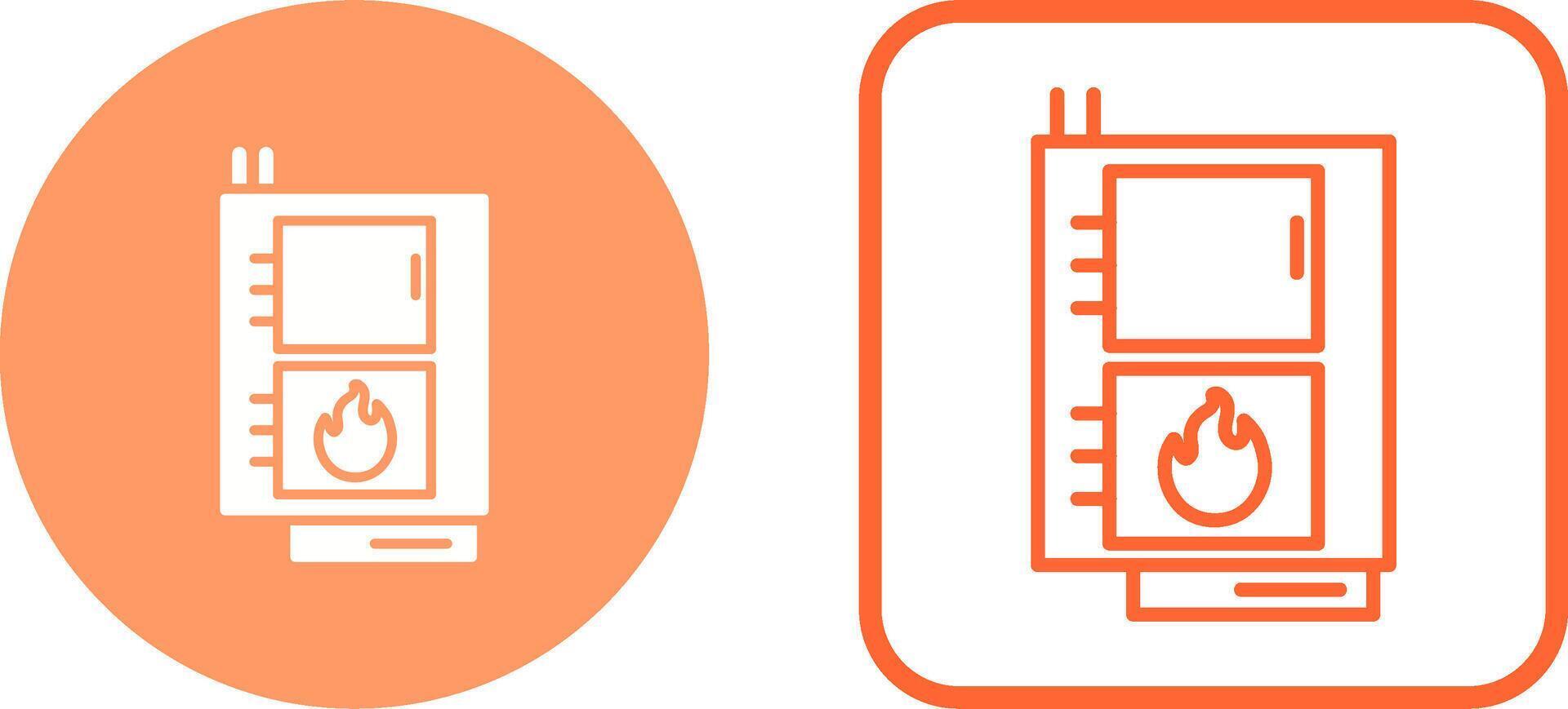 icono de vector de caldera de combustible sólido