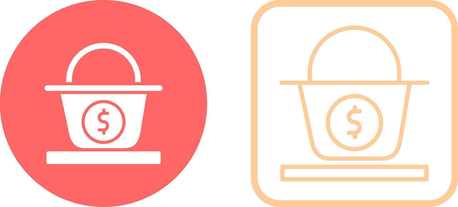 Dollar Basket Vector Icon