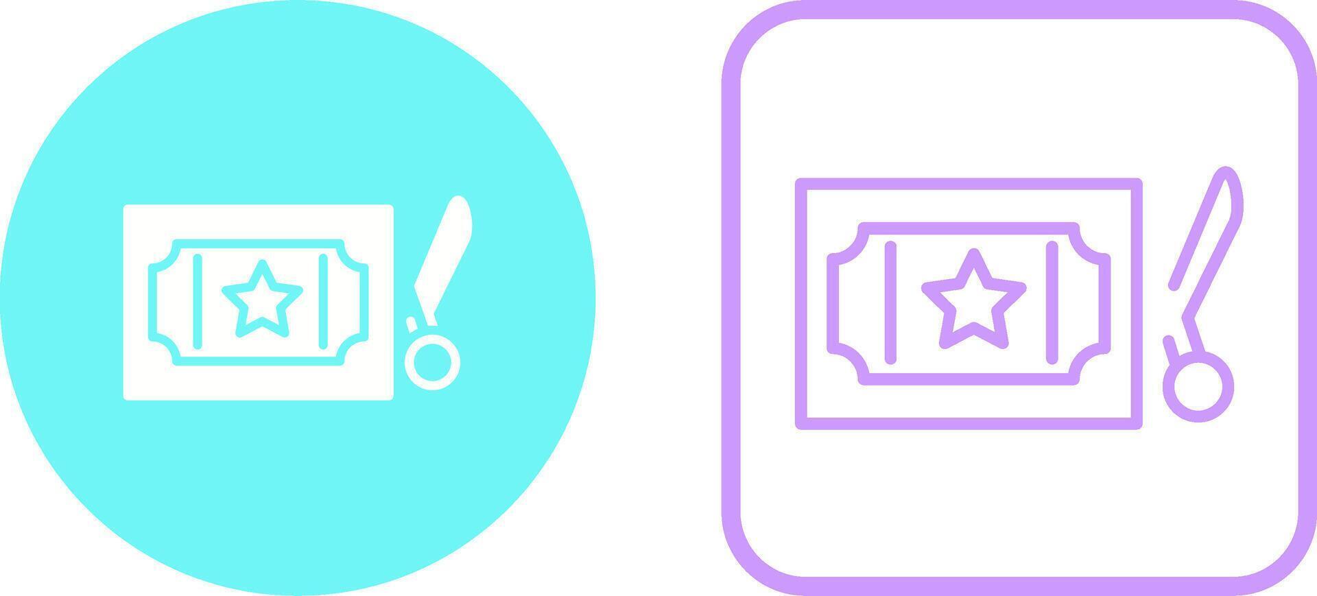 Scissor Ticket Vector Icon