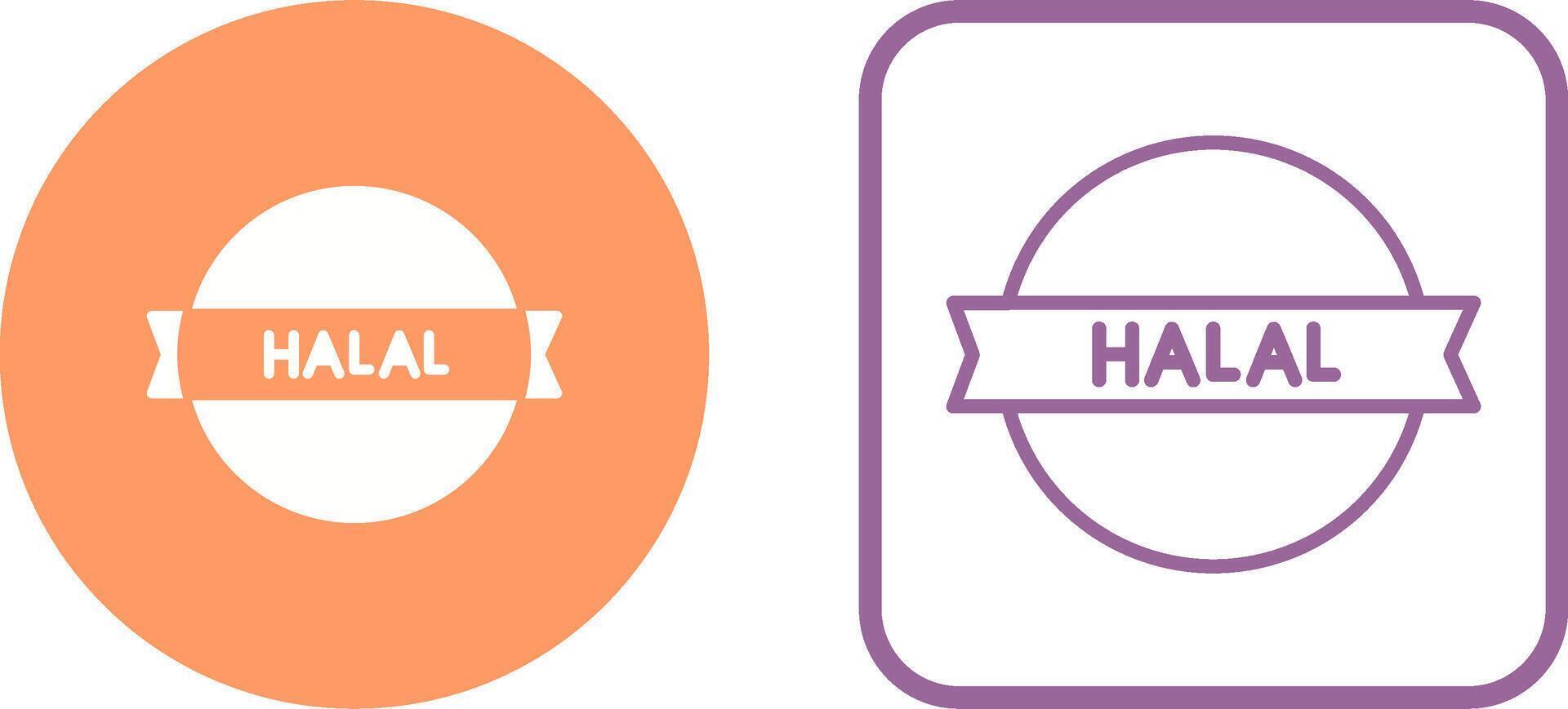 Halal Sticker Vector Icon