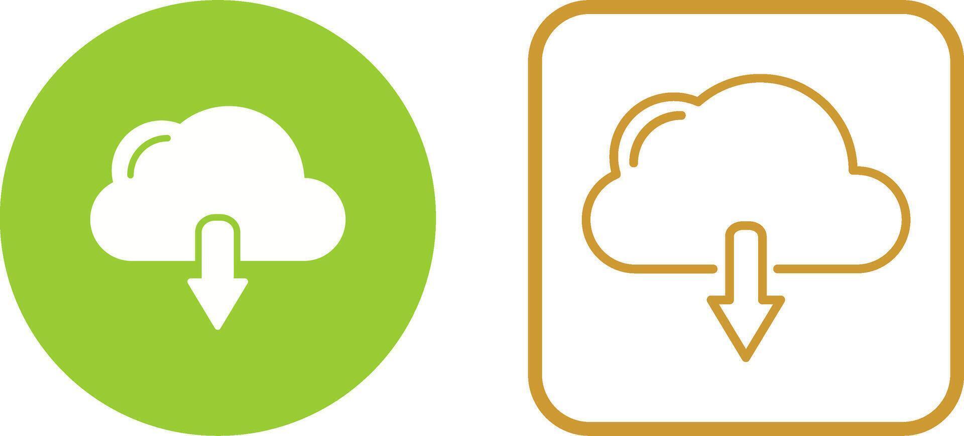 icono de vector de descarga de nube