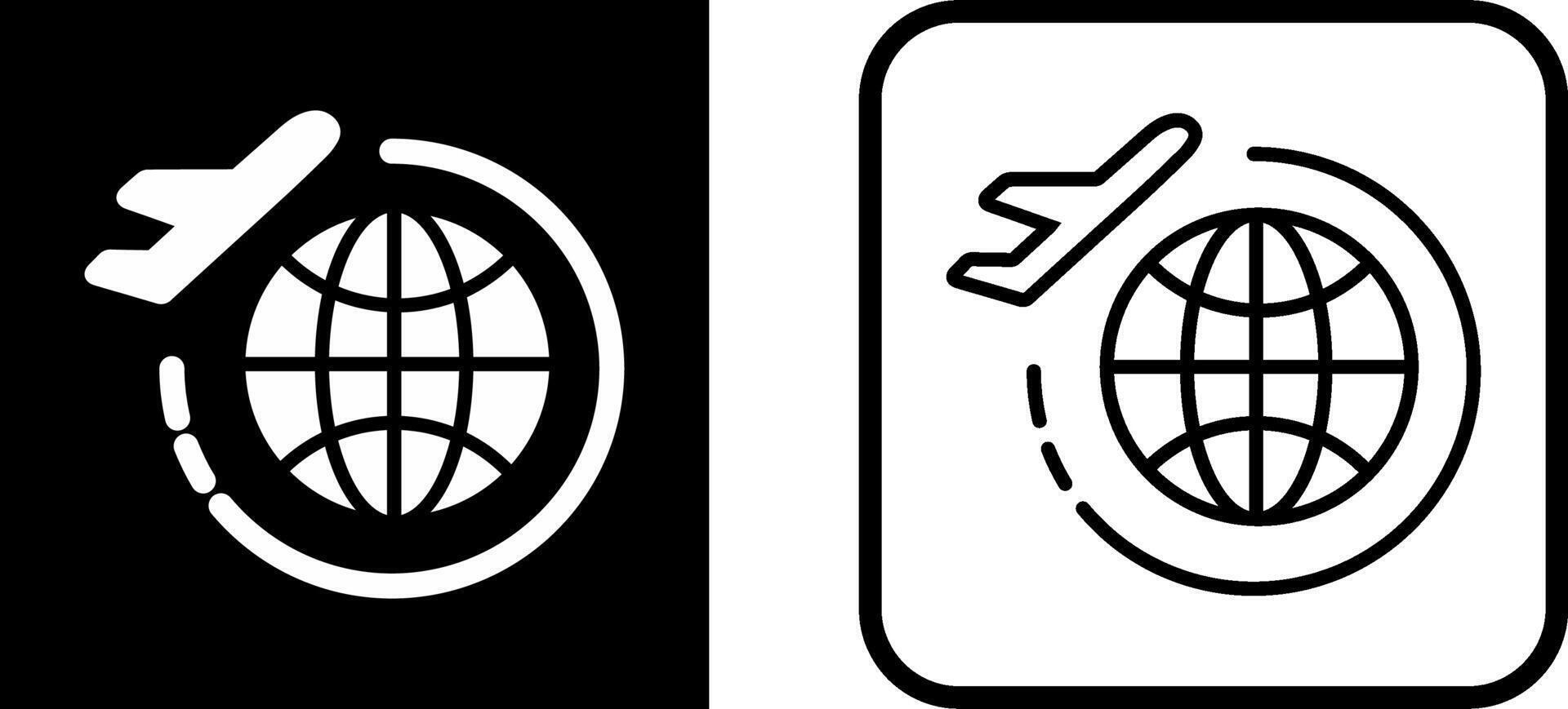 Round Travel Flights Vector Icon