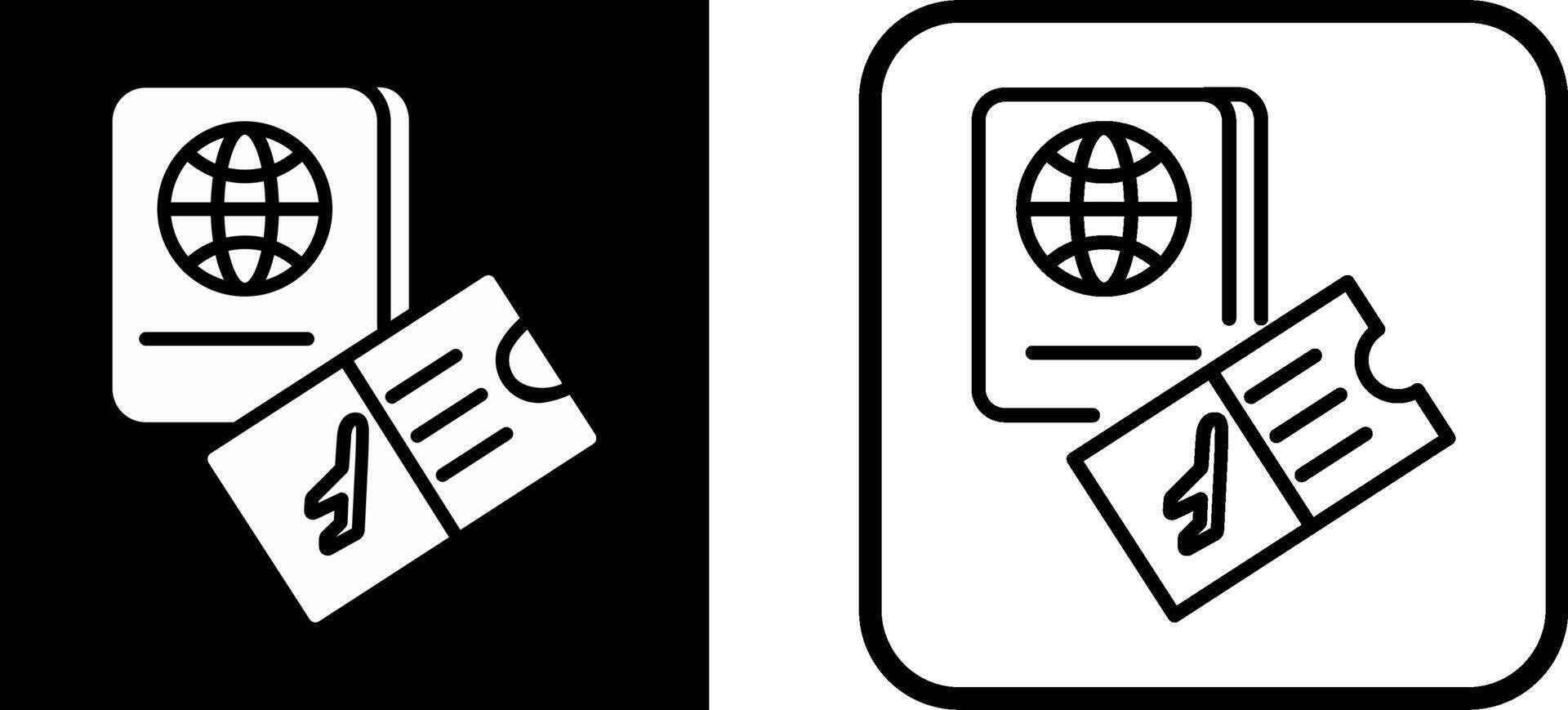 Ticket And Passport Vector Icon