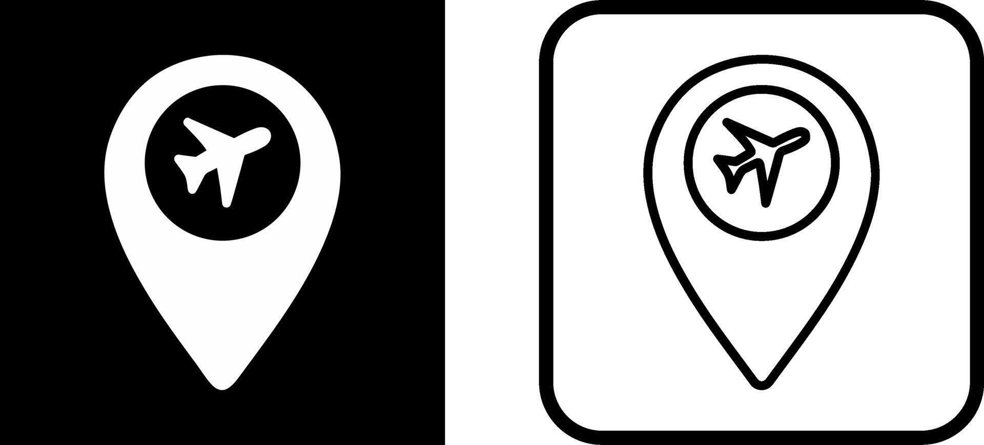 Airport Location Vector Icon