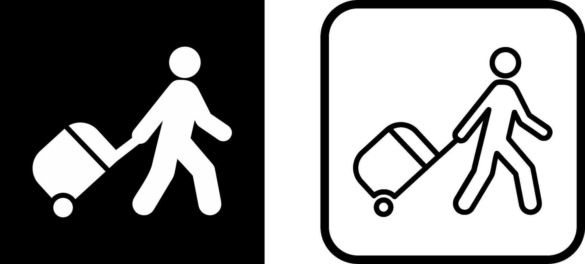 Walking With Luggage Vector Icon