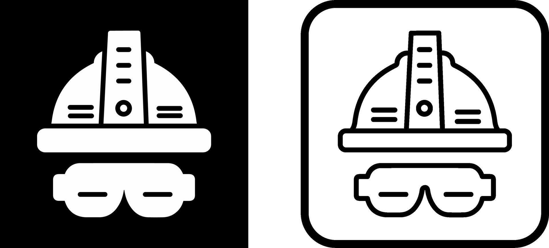 lentes y casco vector icono