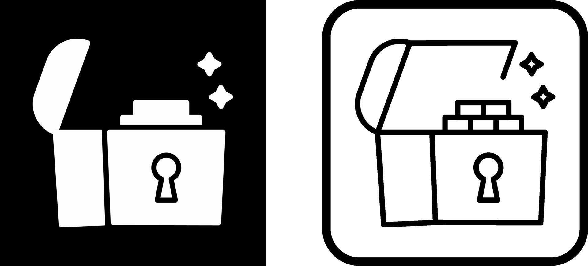 Open Treasure Box Vector Icon