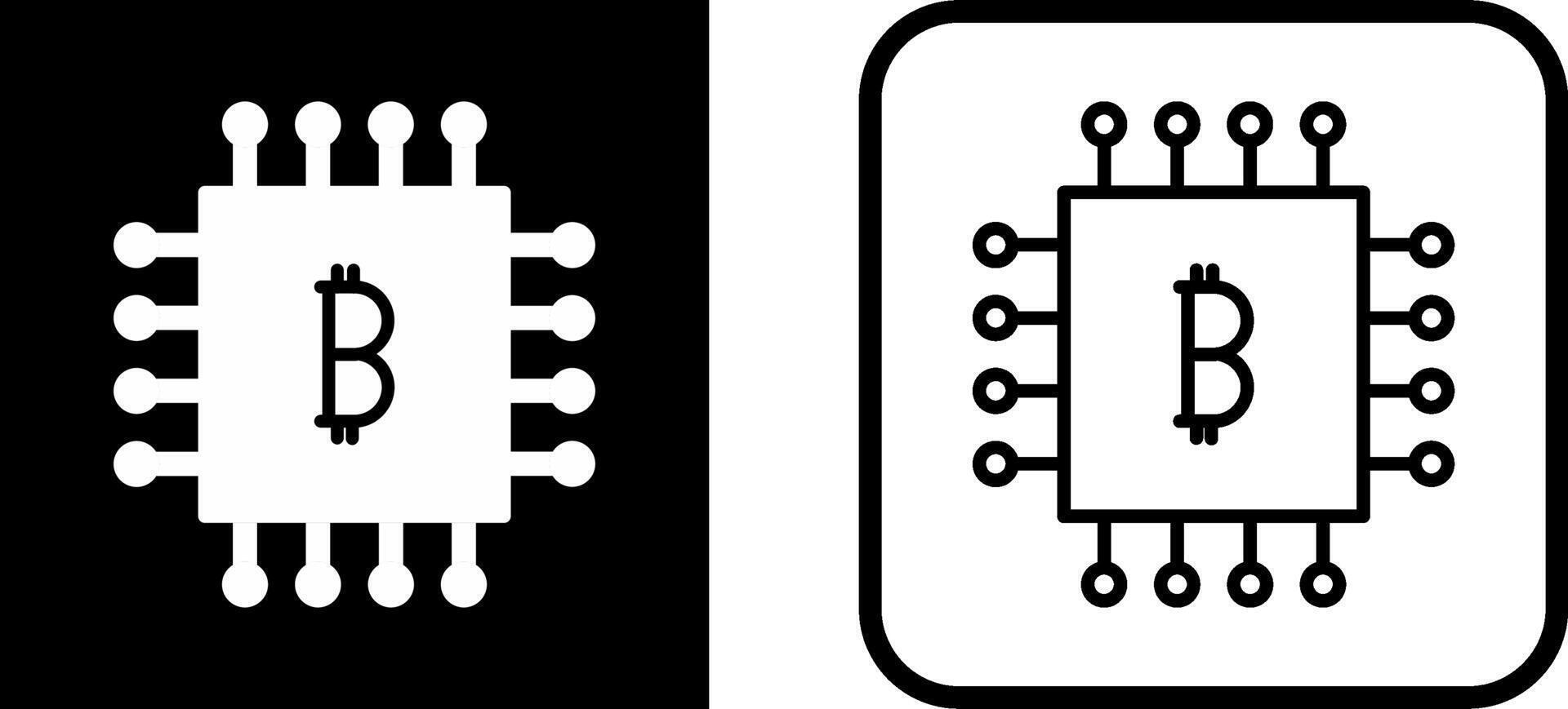 Bitcoin Chip Vector Icon