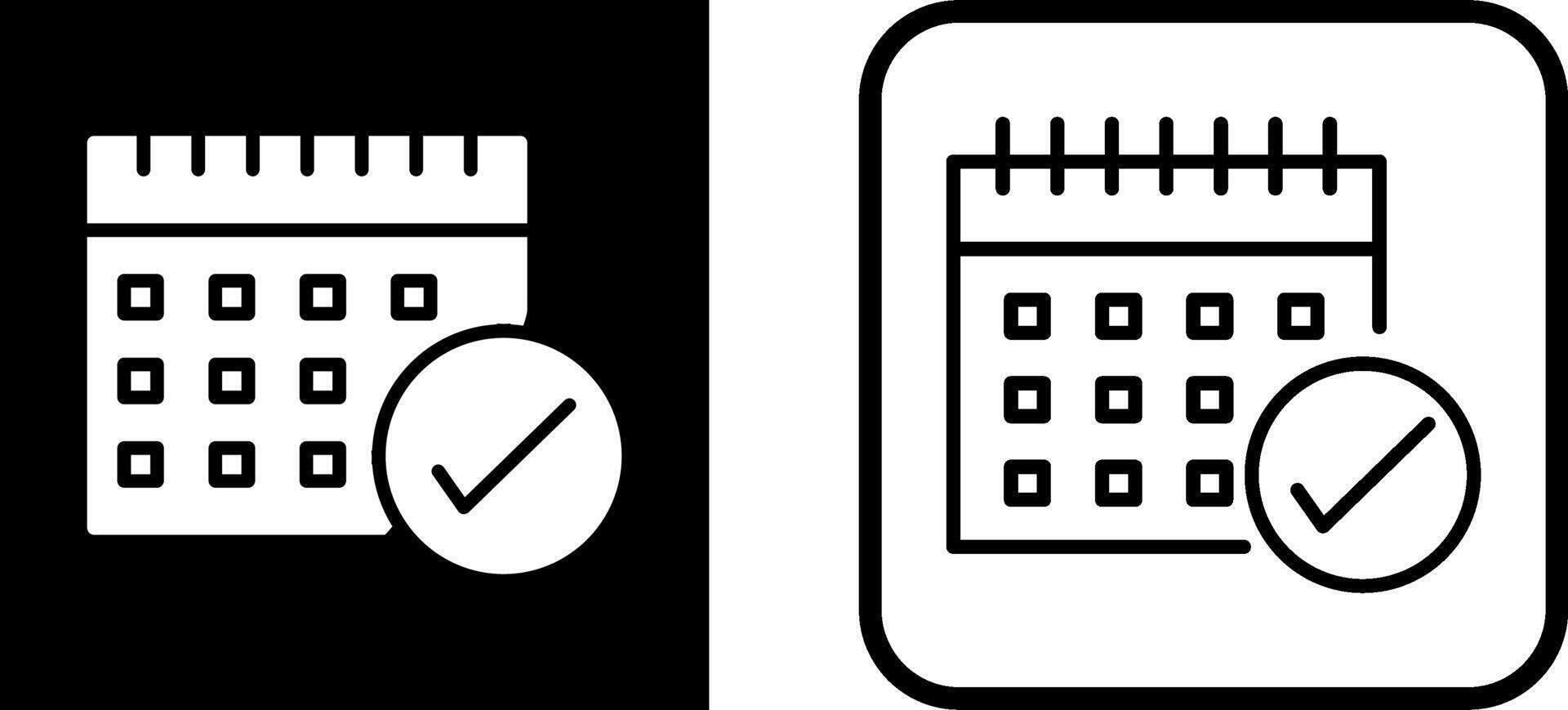 Marked Calendar Vector Icon