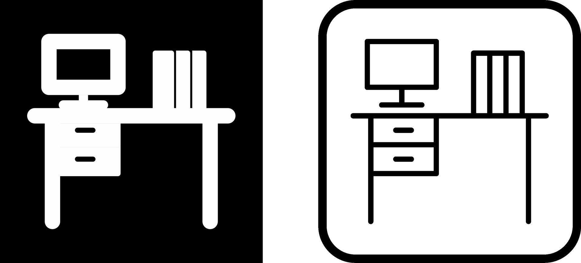 Office Desk Vector Icon