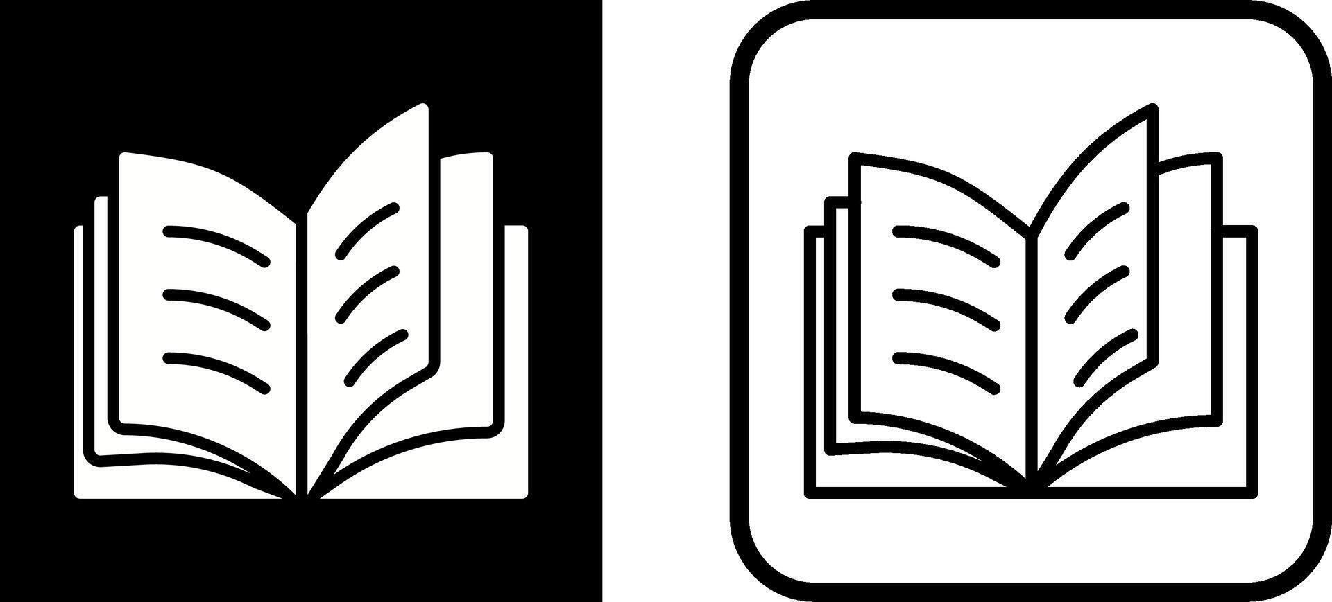 icono de vector de libro abierto