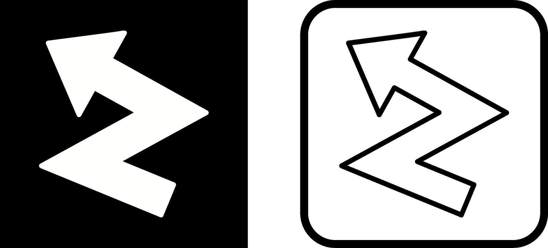 ZigZag Arrow Vector Icon