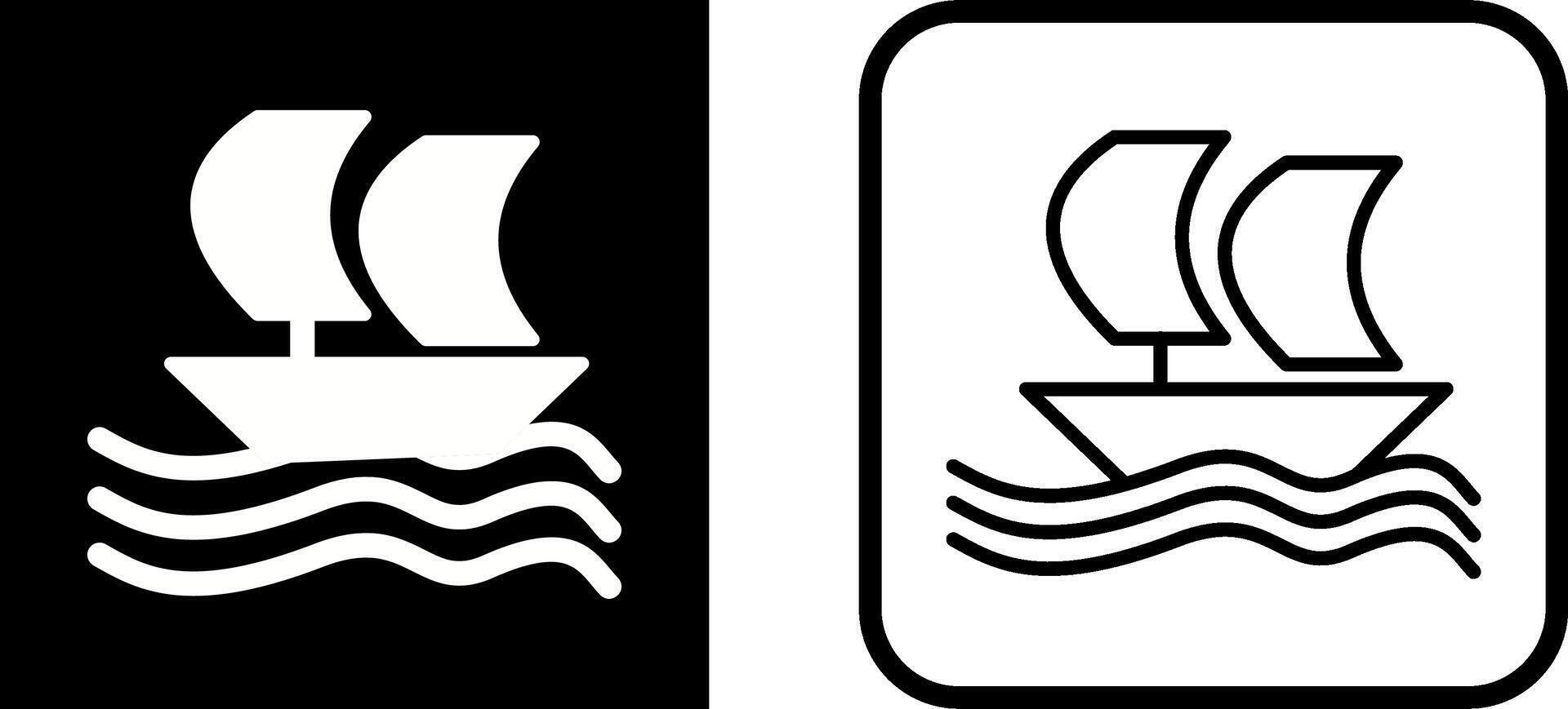 icono de vector de barco