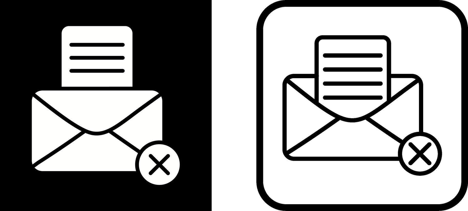 Rejection Of A Letter Vector Icon