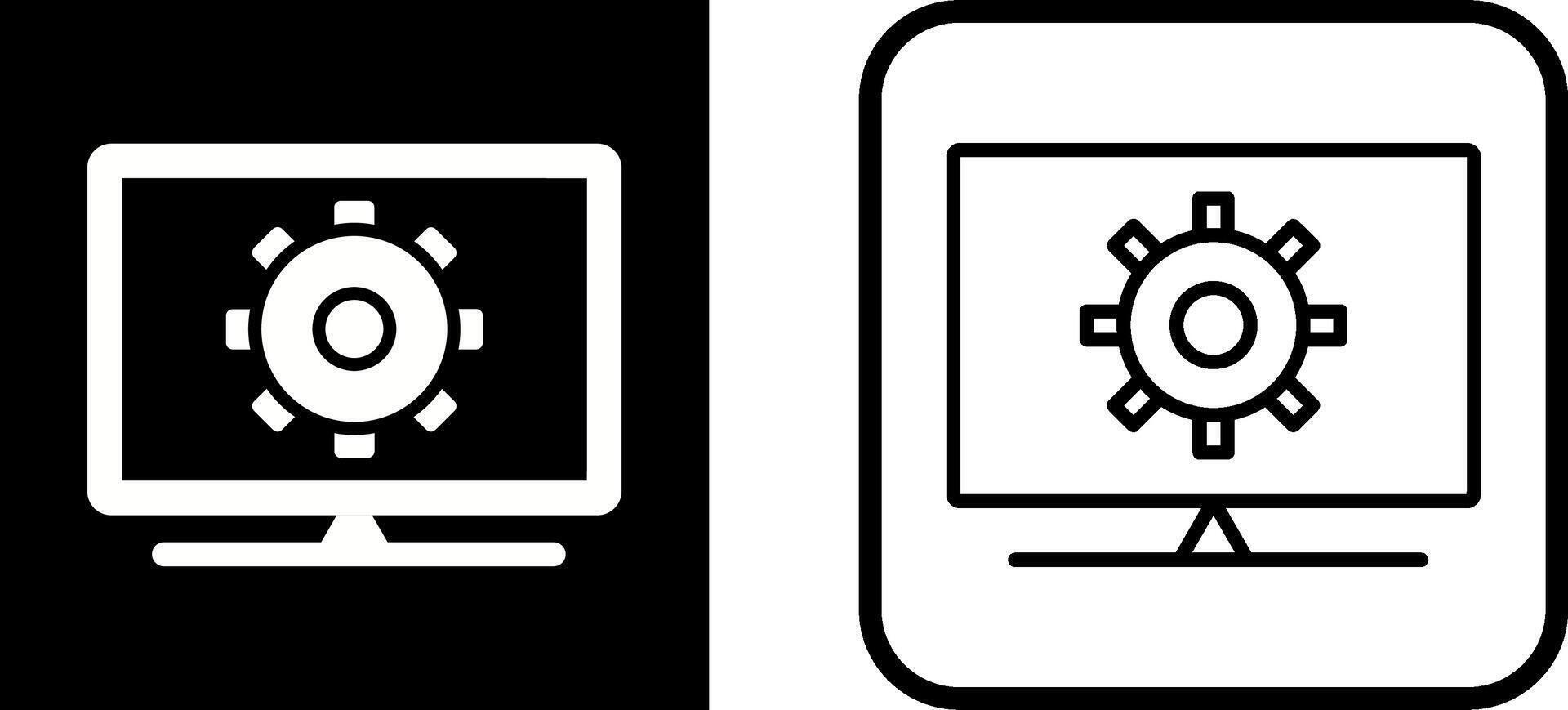 icono de vector de configuración de computadora