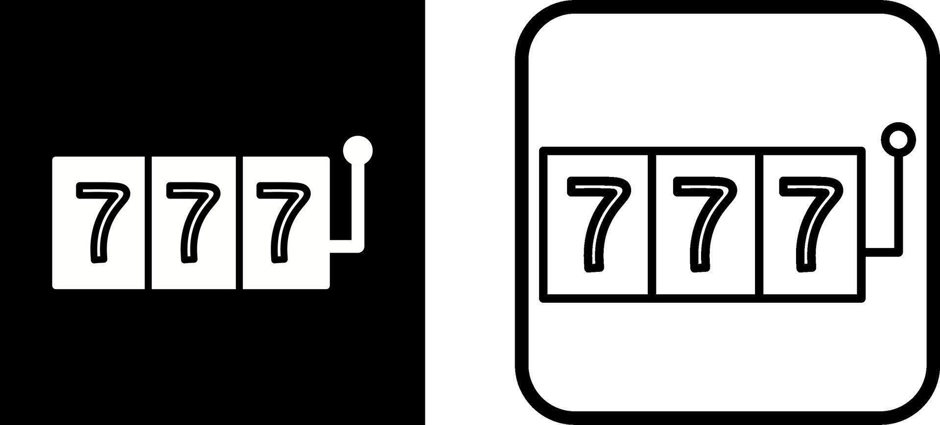 Slot Machine with Sevens Vector Icon