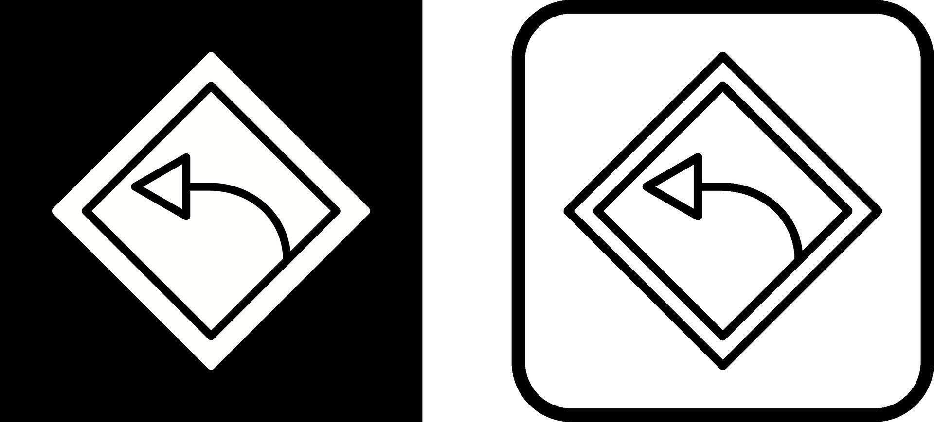 Left Turn Vector Icon