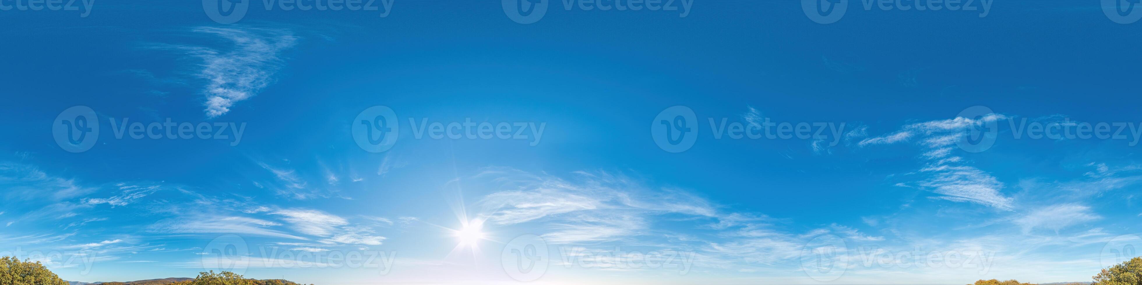 sky part of panorama with clouds, without ground, for easy use in 3D graphics and panorama for composites in aerial and ground spherical panoramas as a sky dome. photo