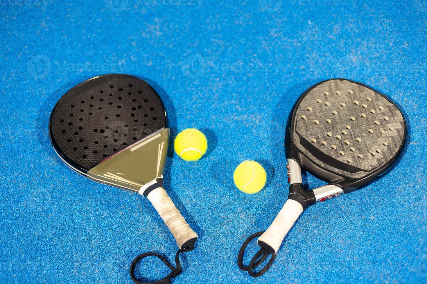 padel tennis racket sport court and balls photo