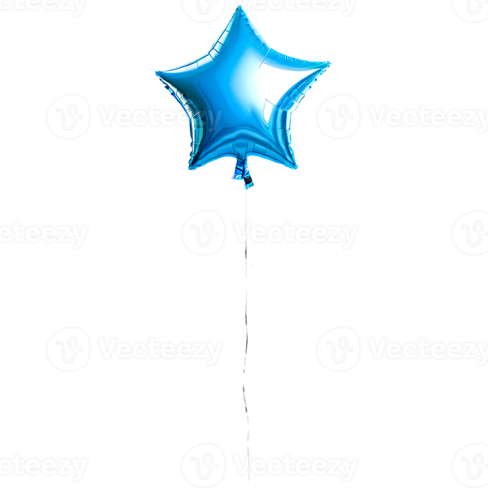 AI Generated Star-shaped balloon floats on transparent background. Captured during celebration for decorative purpose. png