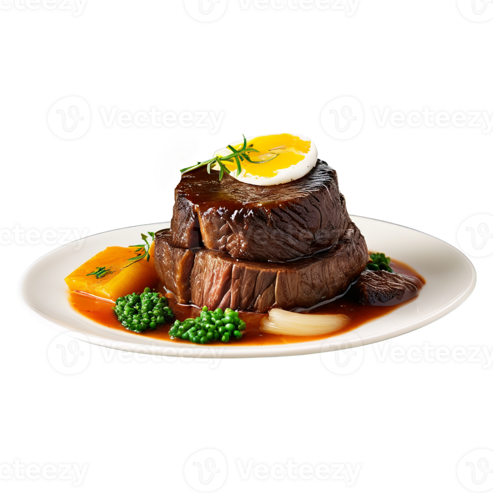 AI Generated Beef cheeks slow braised fork tender captured in warm inviting light Food and culinary concept png