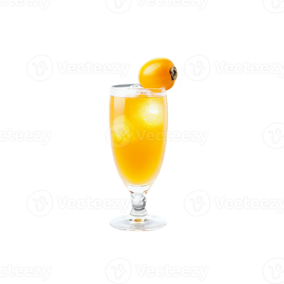 AI Generated Delicate loquat soda in a Collins glass loquats with their apricot like appearance Summer freshness png