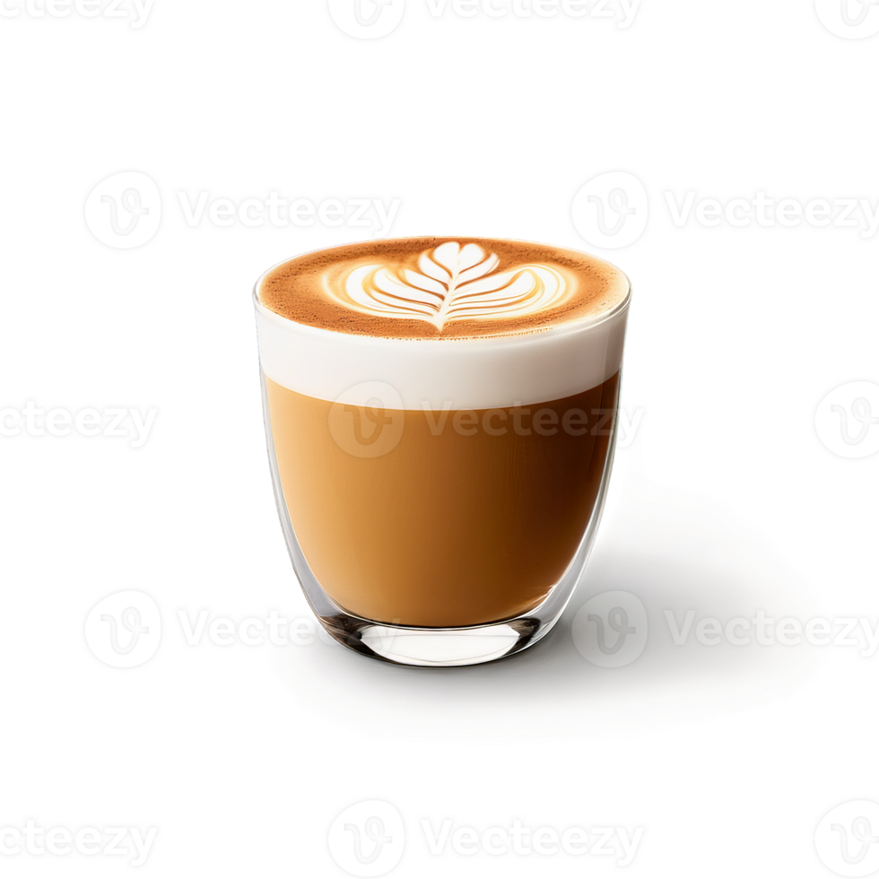 AI Generated Maple cinnamon latte in a clear glass cup with the sweet notes of maple syrup png