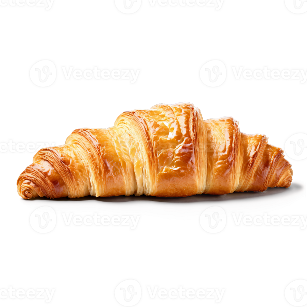 ai gerado croissant com escamoso camadas dourado Castanho exterior curvado forma amanteigado aroma culinária e Comida conceito png