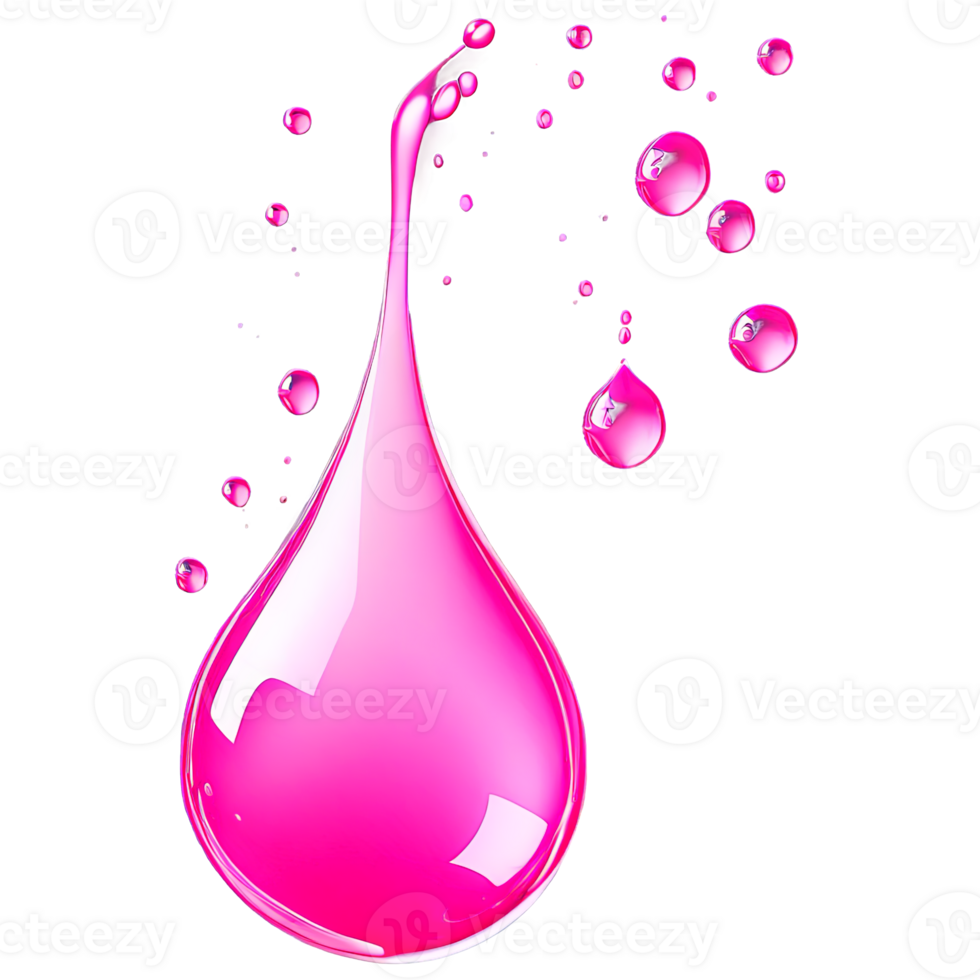 AI Generated Abstract drop water paint strokes and ink drops in aqua watercolor on transparent background. png