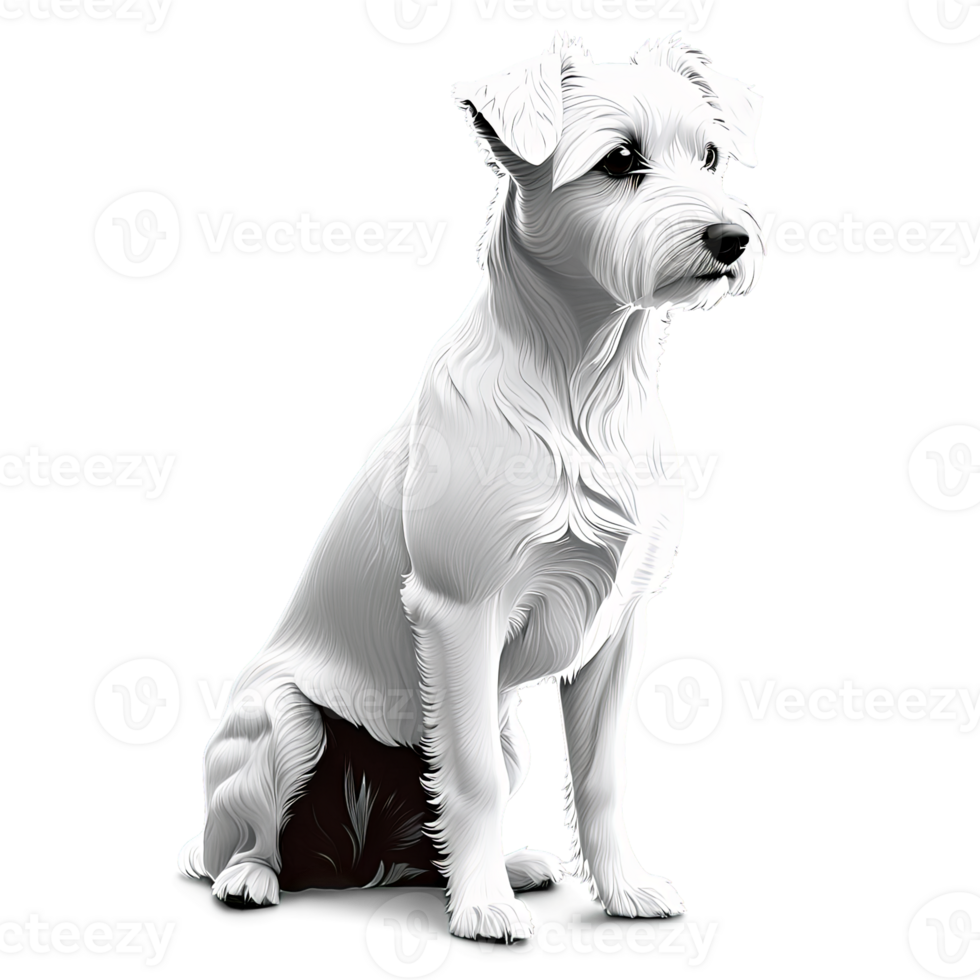 AI Generated Silhouette of Bolognese Dog isolated on transparent background png
