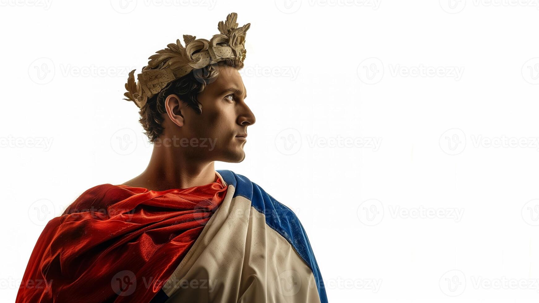 AI generated French Patriot in Olympic Spirit   Profile with Copy Space photo