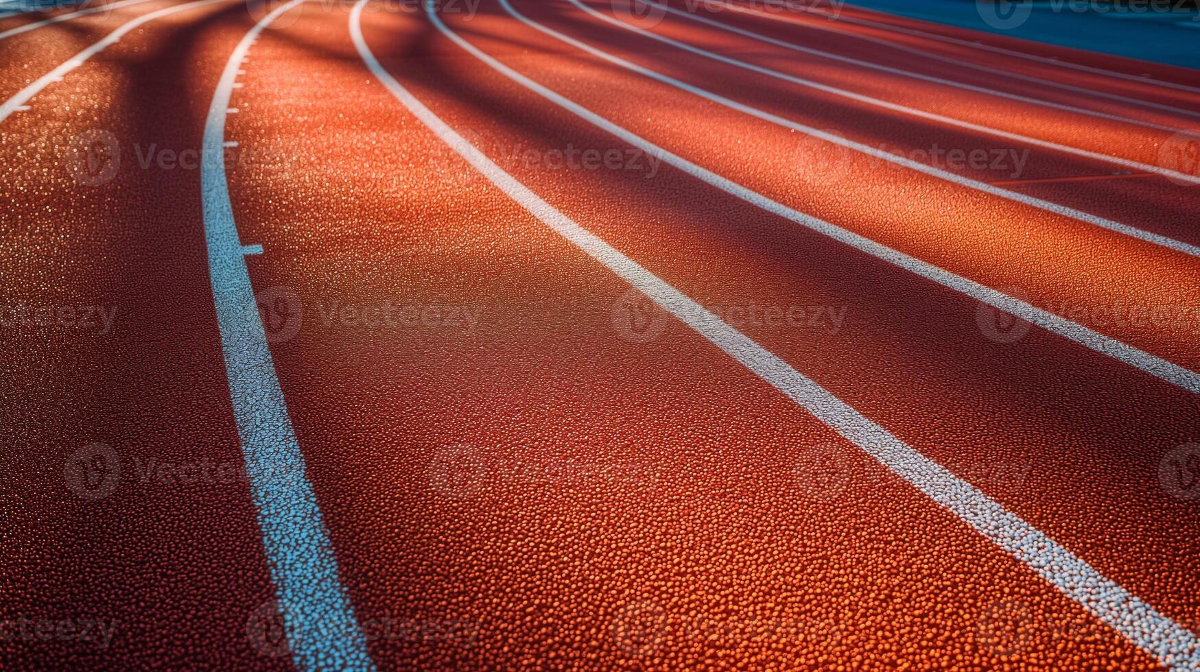 AI generated Red Running Track Lanes Close Up   Olympic Concept photo