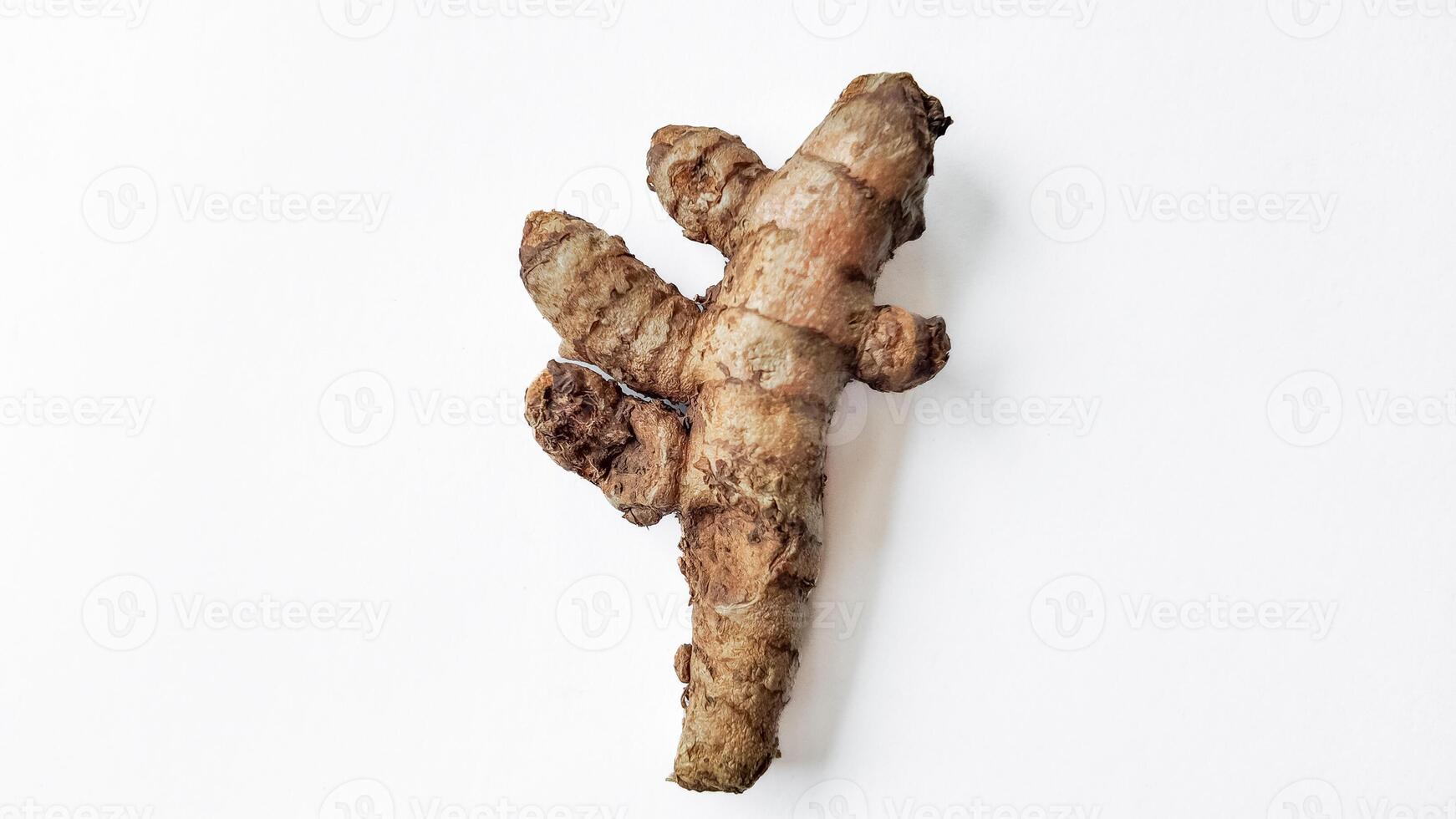 Fresh Ginger Root on White Background photo