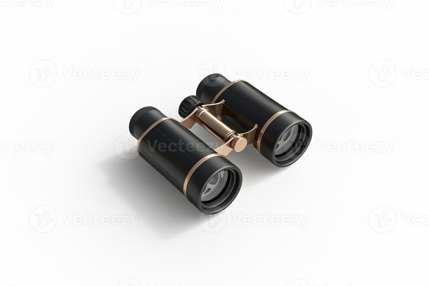 AI generated Elegant Black Gold Binoculars for Adventure Themes photo