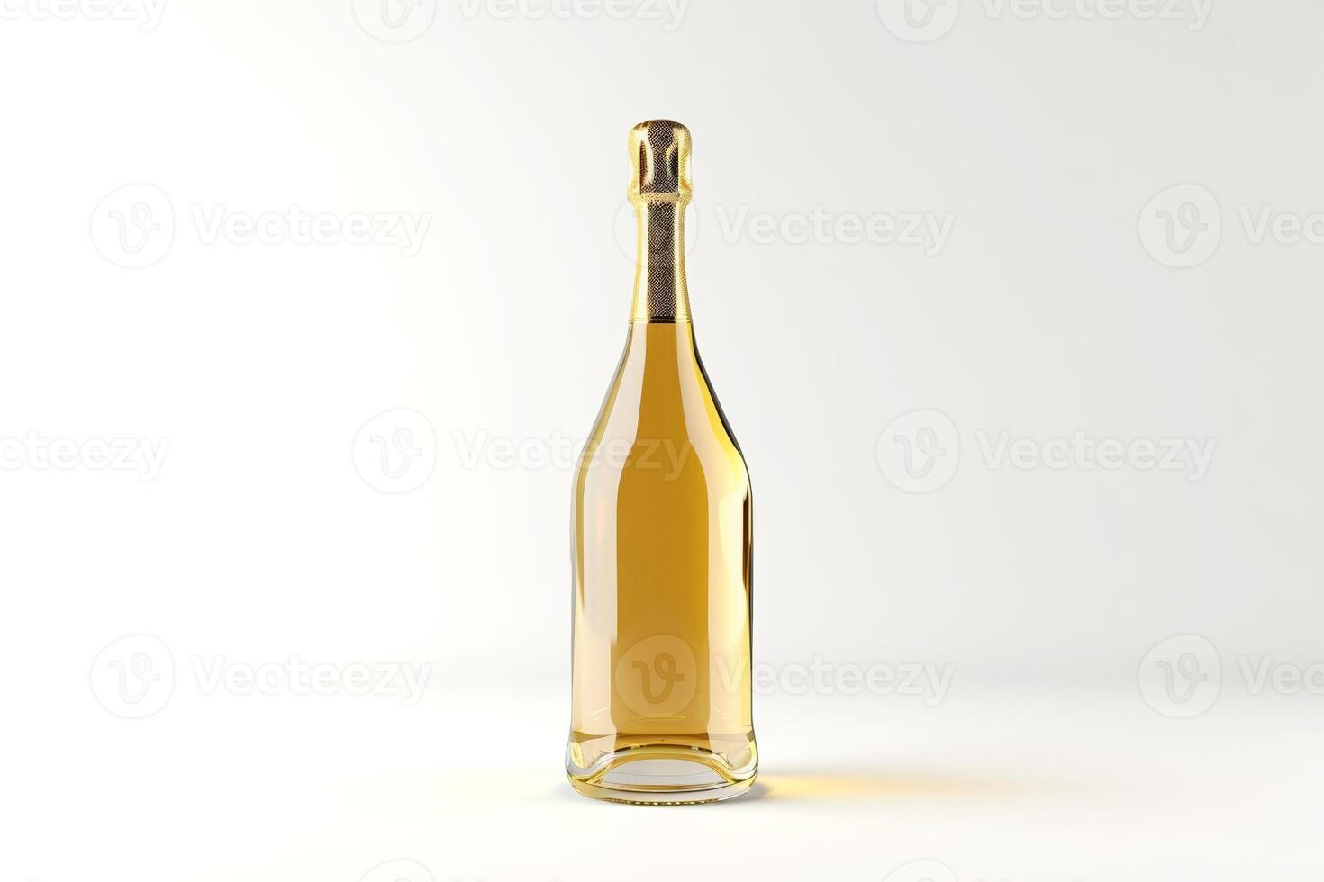 AI generated Festive Champagne Bottle on Light Background photo