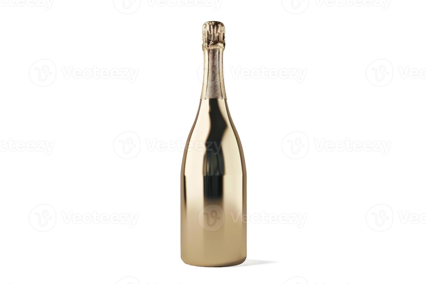 AI generated Elegant Gold Champagne Bottle for Celebrations photo