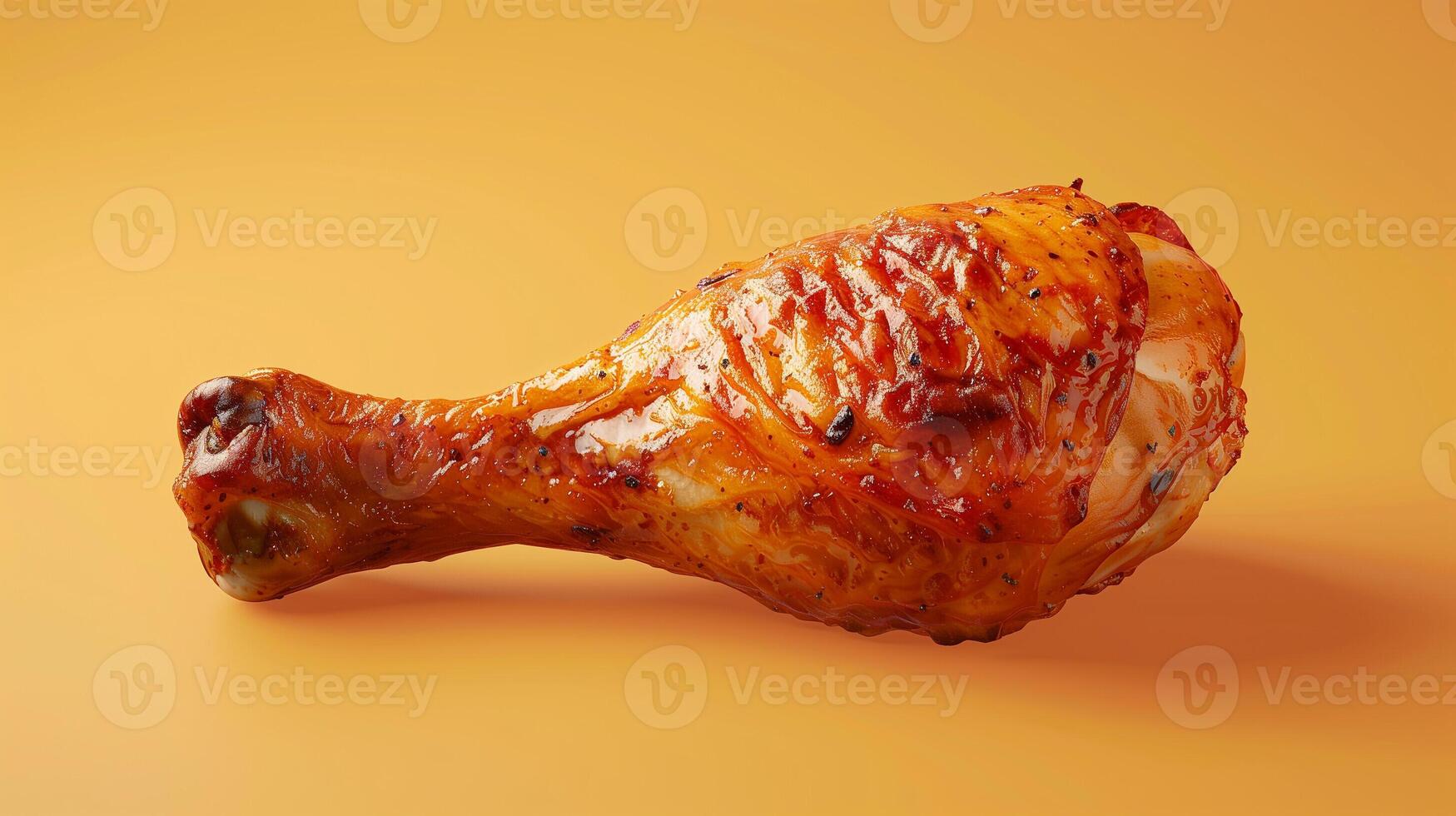 AI generated A juicy roasted chicken drumstick isolated on a gradient background photo