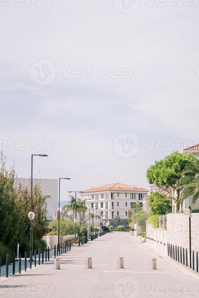 Automatic retractable bollards on the road to the One and Only hotel. Portonovi, Montenegro photo