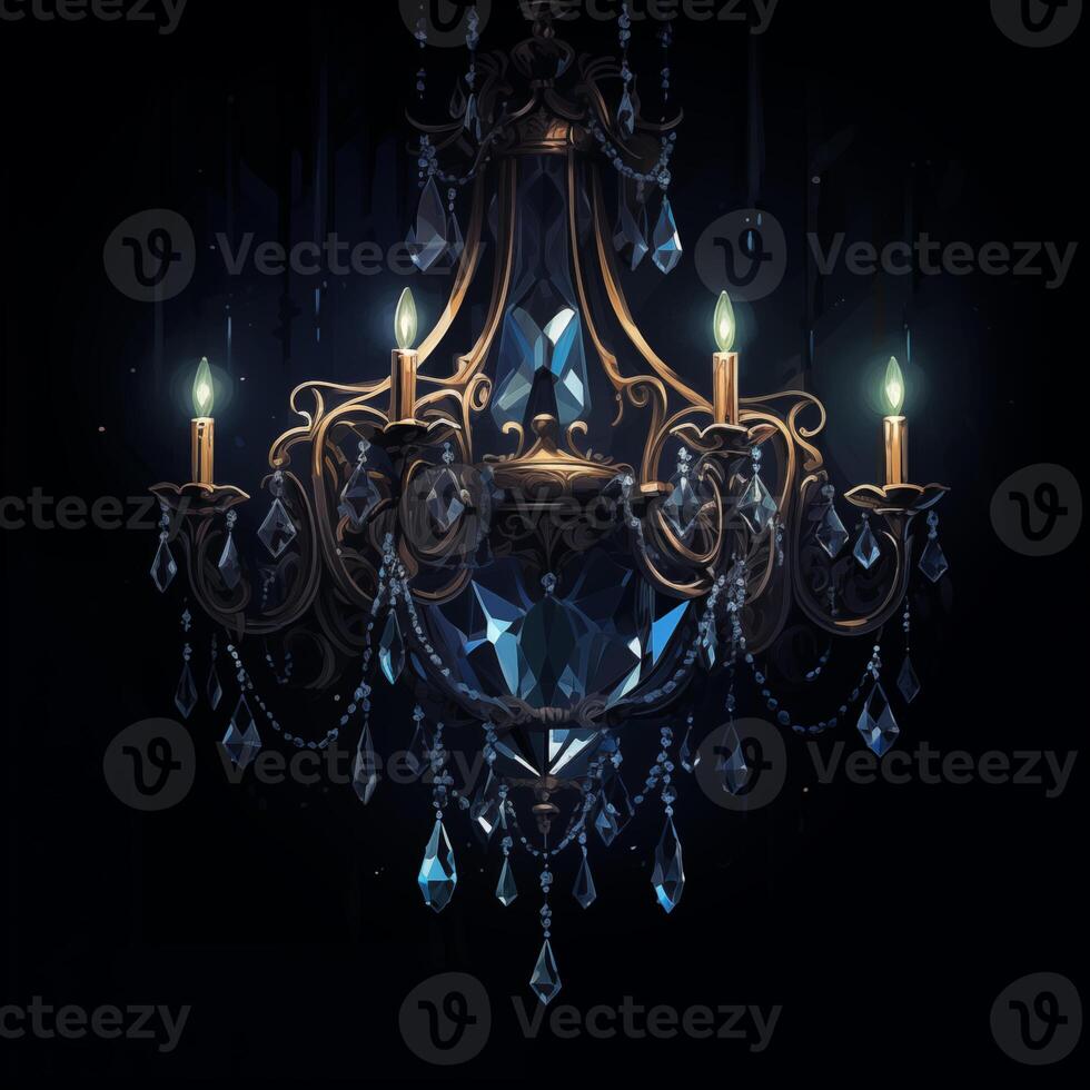 AI Generated Chandelier in the interior photo