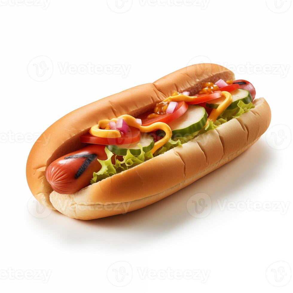 AI Generated Hotdog isolated. Fastfood photo