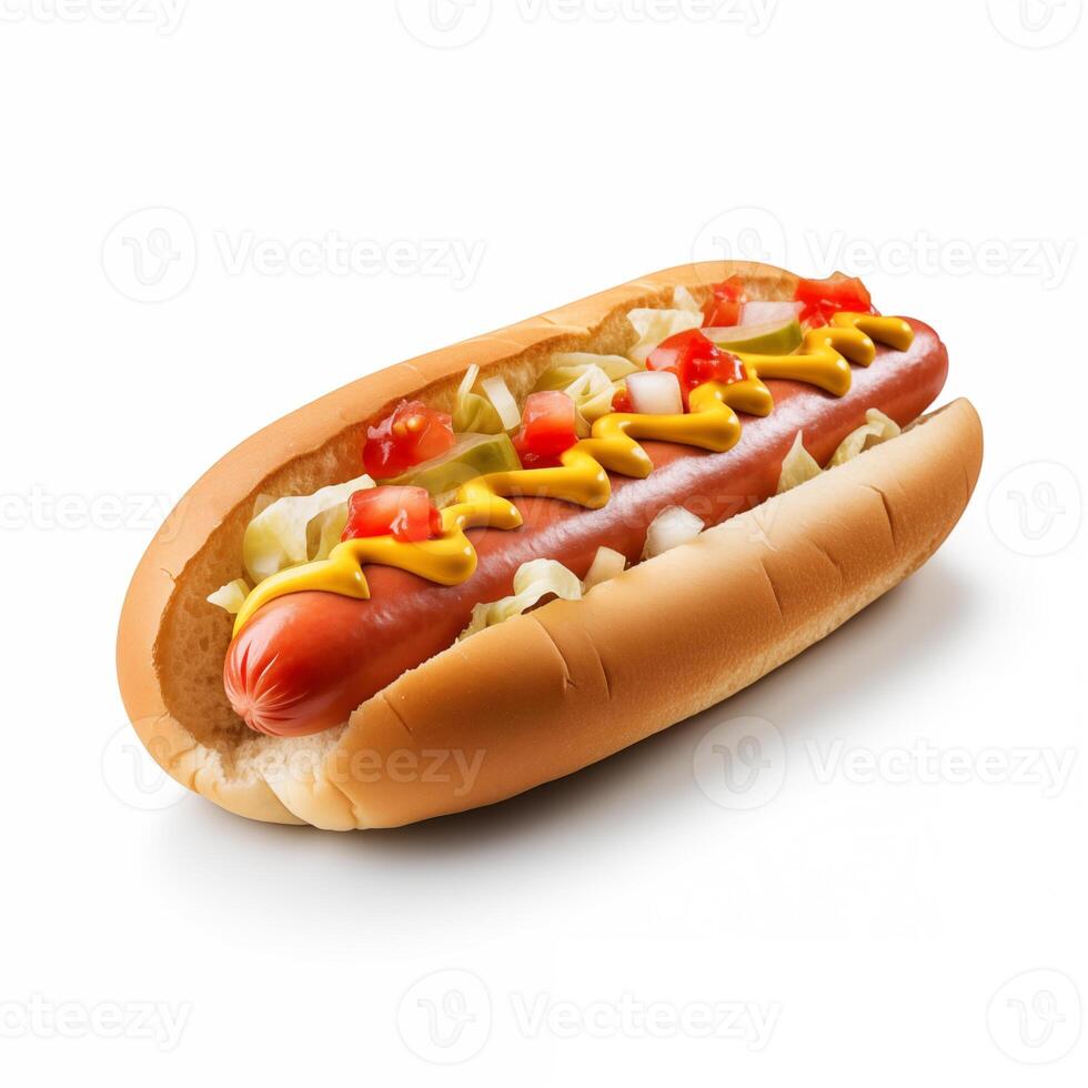 AI Generated Hotdog isolated. Fastfood photo